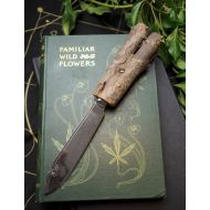 /Greenwomancrafts Athame with Yew Wood Handle and Upcycled Blade - Ritual Knife - Pagan, Wicca, Witchcraft