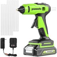 Greenworks 24V Cordless Glue Gun,2.0Ah Battery & Charger Included -1.5min Fast Heating,LED light, Drip-free nozzle, 90 min Runtime, Auto off for DIY, Arts, Crafts, Home Decoration