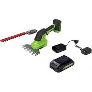 Greenworks 24V Cordless Shear Shrubber, 1.5Ah USB Battery and Charger Included