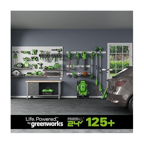  Greenworks 24V Cordless Shear Shrubber, 1.5Ah USB Battery and Charger Included