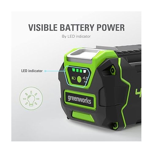  Greenworks 40V 4.0Ah Lithium-Ion Battery (Genuine Greenworks Battery / 75+ Compatible Tools)