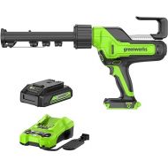 Greenworks 24V Cordless Caulk Gun 6-Speed Anti-Dripping with 2Ah USB Battery and 2A Charger