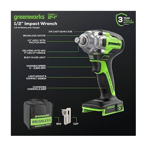  Greenworks 24V Brushless 1/2