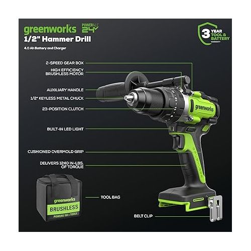  Greenworks 24V Brushless 1/2