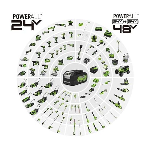  Greenworks 24V Axial Leaf Blower (100 MPH / 330 CFM), 2Ah Battery and Charger Included