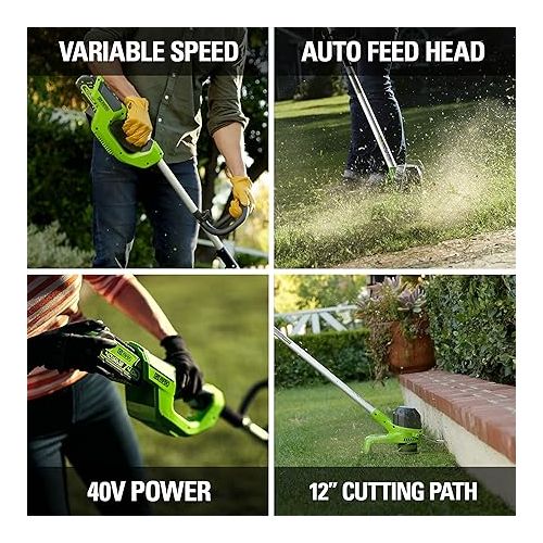  Greenworks ST40B410 Cordless String, 12