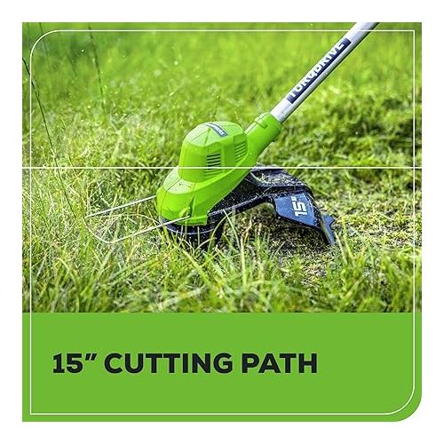  Greenworks 40V 15’’ Cordless String Trimmer w/ 2 Ah Battery & Charger