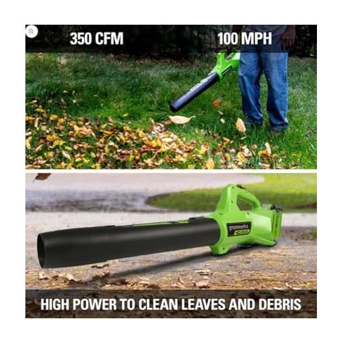  Greenworks 40V 13-Inch Cordless String Trimmer/Edger and Leaf Blower Combo Kit + 3 Bonus Spools, 2.0Ah Battery and Charger Included