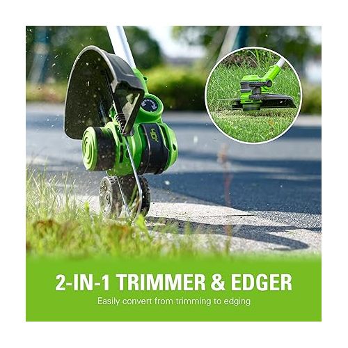  Greenworks 40V 13-Inch Cordless String Trimmer/Edger and Leaf Blower Combo Kit + 3 Bonus Spools, 2.0Ah Battery and Charger Included