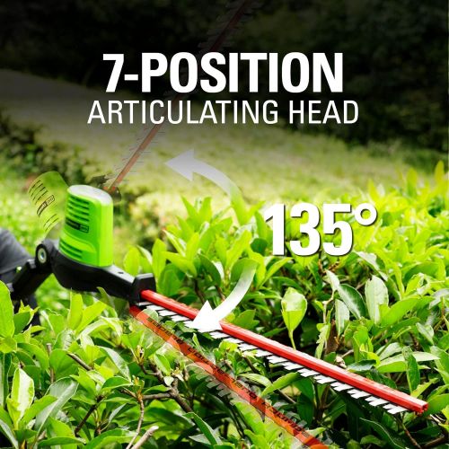  Greenworks Pro 80V 20 Cordless Pole Hedge Trimmer, 2.0Ah Battery and Charger Included