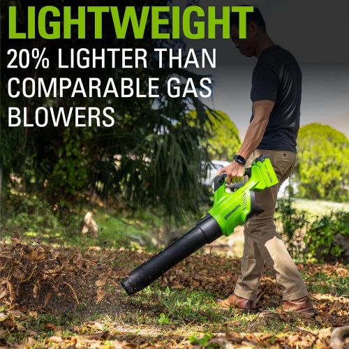  Greenworks BL40B02 40V (120 MPH / 500 CFM) Axial Leaf Blower, Tool Only