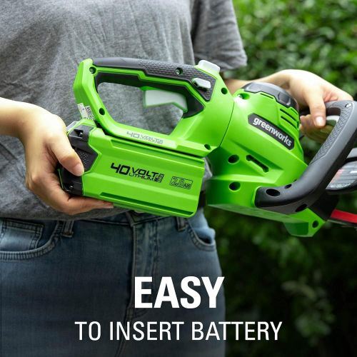  Greenworks 40V 24 Cordless Hedge Trimmer (1 Cutting Capacity), Tool Only