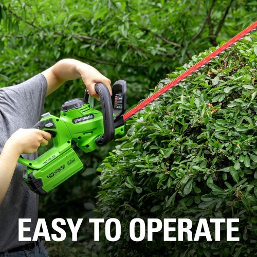  Greenworks 40V 24 Cordless Hedge Trimmer (1 Cutting Capacity), Tool Only