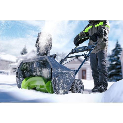  Greenworks PRO 20-Inch 80V Cordless Snow Thrower, 2.0 AH Battery Included 2600402