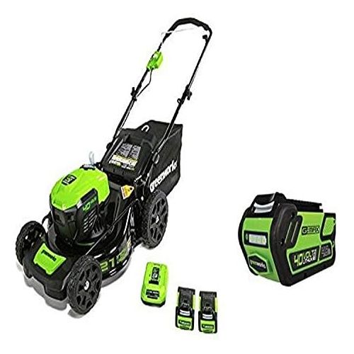  Greenworks 21-Inch 40V Brushless Cordless Mower, Two 2.5 AH Batteries and one 4.0 AH Battery 