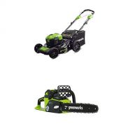 Greenworks 21-Inch 40V Self-Propelled Cordless Lawn Mower with 16-Inch 40V Cordless Chainsaw Battery Not Included 20322