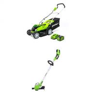 Greenworks 14-Inch 40V Cordless Lawn Mower with 13-Inch 40V Cordless String trimmer/Edger Battery Not Included 21332