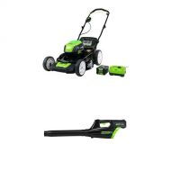 Greenworks PRO 21-Inch 80V Cordless Lawn Mower with PRO 80V 125 MPH - 500 CFM Cordless Blower Battery Not Included GBL80320