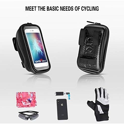  [아마존베스트]Grefay Bicycle Handlebar Bag Waterproof Mobile Phone Case Hard Shell Bicycle Mobile Phone Holder Handlebar Bag with Touch Screen for Smartphone GPS Sat Nav and Other Edge up to 6.5