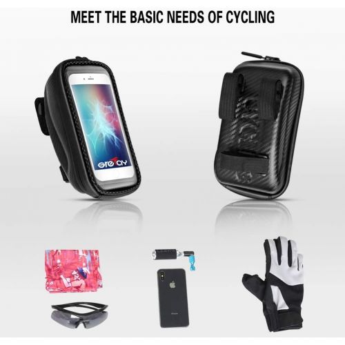  [아마존베스트]Grefay Bicycle Handlebar Bag Waterproof Mobile Phone Case Hard Shell Bicycle Mobile Phone Holder Handlebar Bag with Touch Screen for Smartphone GPS Sat Nav and Other Edge up to 6.5