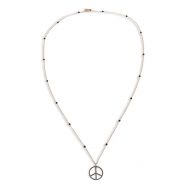 Gregio Zirconia peace sign necklace