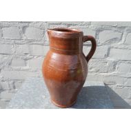 GrenouilleAntique Vintage 60s France big stoneware/pottery water pitcher/jar/jug