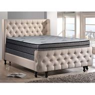 Greton 9001v-5/0-2SFLP Fully Assembled 13-Inch Soft Encased Hybrid Eurotop Pillowtop Memory Foam Gel Innerspring and 5 Metal Box Spring/Foundation Set, Good for The Back, Queen, 59