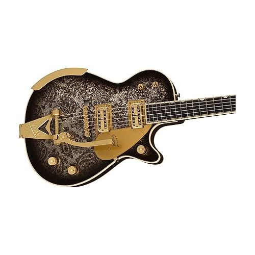  Gretsch G6134TG Limited-edition Paisley Penguin Electric Guitar - Blackburst over Black and Silver Paisley Sparkle