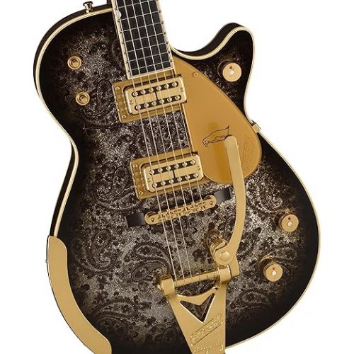  Gretsch G6134TG Limited-edition Paisley Penguin Electric Guitar - Blackburst over Black and Silver Paisley Sparkle