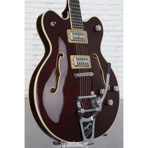  Gretsch G6609TFM Players Edition Broadkaster Center Block - Dark Cherry Stain, Bigsby Tailpiece