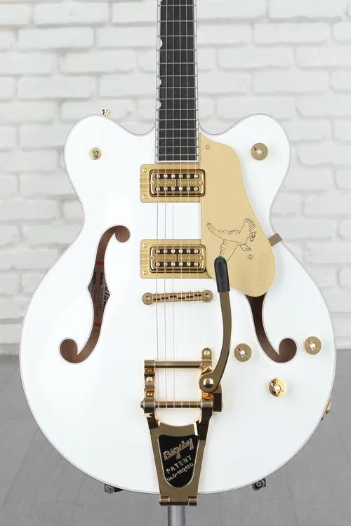 Gretsch G6636T Players Edition Falcon Center Block Semi-hollowbody Electric Guitar - White, Bigsby Tailpiece