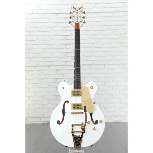  Gretsch G6636T Players Edition Falcon Center Block Semi-hollowbody Electric Guitar - White, Bigsby Tailpiece