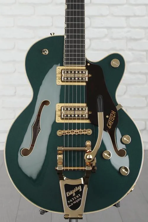 Gretsch G6659TG Players Edition Broadkaster Jr. Center Block Semi-hollowbody Electric Guitar - Cadillac Green, Bigsby Tailpiece