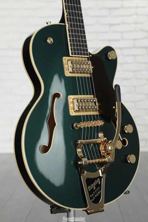  Gretsch G6659TG Players Edition Broadkaster Jr. Center Block Semi-hollowbody Electric Guitar - Cadillac Green, Bigsby Tailpiece