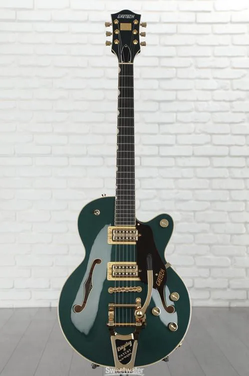  Gretsch G6659TG Players Edition Broadkaster Jr. Center Block Semi-hollowbody Electric Guitar - Cadillac Green, Bigsby Tailpiece