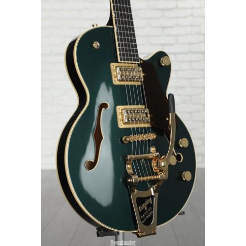  Gretsch G6659TG Players Edition Broadkaster Jr. Center Block Semi-hollowbody Electric Guitar - Cadillac Green, Bigsby Tailpiece