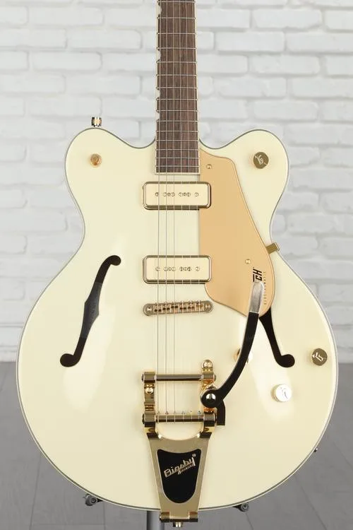 Gretsch Electromatic Pristine LTD Center Block Double-Cut Semi-hollowbody Electric Guitar with Bigsby - White Gold Demo