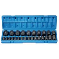 Grey Pneumatic (1726MD) 1/2 Drive 26-Piece 12-Point Deep Length Metric Socket Set