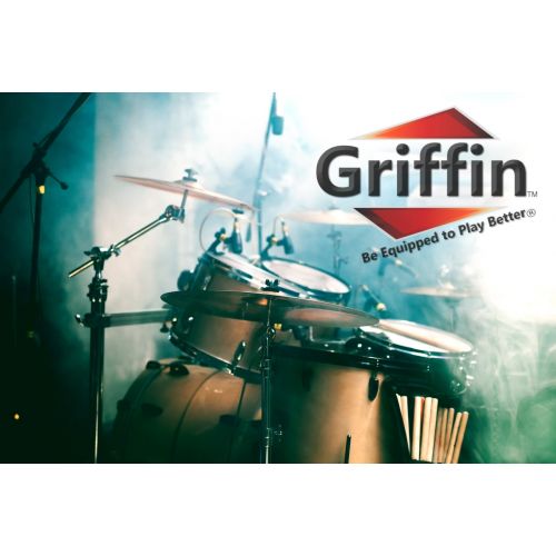  Snare Drum Stand by Griffin Deluxe Percussion Hardware Base Kit with Double Braced, Light Weight Mount for Standard Snare and Tom Drums Slip-Proof Gear Tilter Sturdy Clamp Style Ba