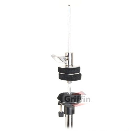  Deluxe Hi-Hat Stand by Griffin | Hi Hat Cymbal Pedal With Drum Key | HiHat Mount with Double Braced Hardware Accessory Set|Adjustable High Hat Holder Ideal for Mobile Percussion Dr