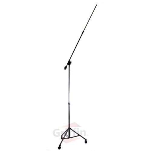  Professional Studio Rolling Microphone Boom Stand with Casters by Griffin Heavy Duty Recording Mic Holder Tripod on Wheels Telescoping Arm Mount & Retractable Legs for Vocals, Choi