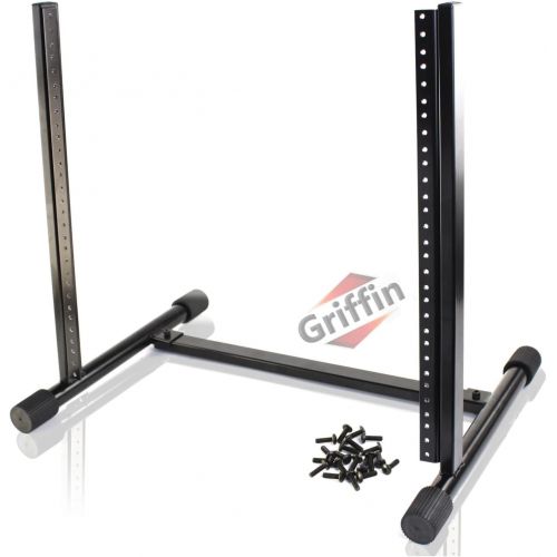  Rack Mount Stand with 10 Spaces by Griffin | Music Studio Recording Equipment Mixer Standing Case | RackMount Audio Network Server Gear for DJs, Stage Performers and Bands|Includes