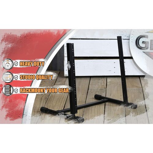  Rack Mount Stand with 10 Spaces by Griffin | Music Studio Recording Equipment Mixer Standing Case | RackMount Audio Network Server Gear for DJs, Stage Performers and Bands|Includes