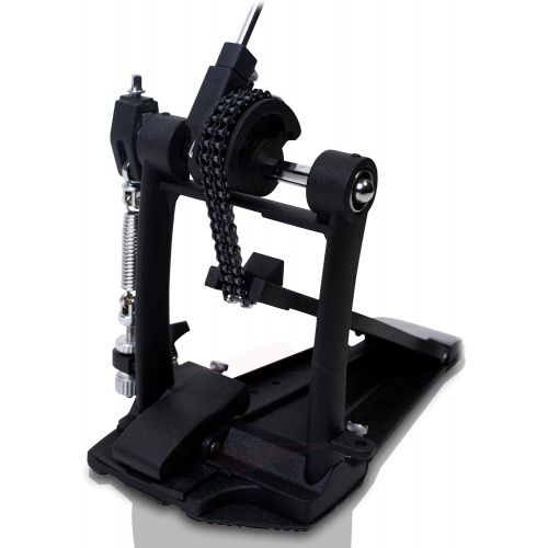  Single Kick Bass Drum Pedal by Griffin|Deluxe Double Chain Foot Percussion Hardware for Intense Play|4 Sided Beater and Fully Adjustable Power Cam System|Perfect for Beginner and E