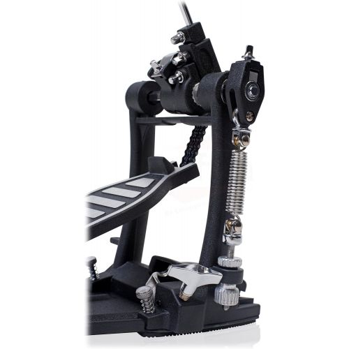  Single Kick Bass Drum Pedal by Griffin|Deluxe Double Chain Foot Percussion Hardware for Intense Play|4 Sided Beater and Fully Adjustable Power Cam System|Perfect for Beginner and E