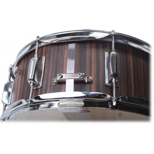  [아마존베스트]Snare Drum by Griffin | Black Hickory PVC Glossy Finish on Poplar Wood Shell 14 x 5.5 | Percussion Musical Instrument with Drummers Key for Students & Professionals | 8 Lugs & Delu