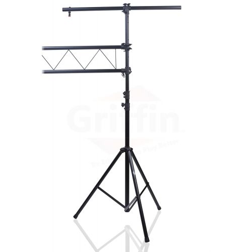  DJ Light Truss Stand System by Griffin|I-Beam Trussing Equipment Set|Hanging Mount Lighting Package for Music Gear, PA Speakers, Can Lights|T-Bar and Extra Truss Extension for Audi