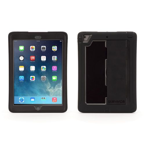  Griffin Technology Survivor Slim Protective Case Plus Stand for iPad Air, Black GB39097