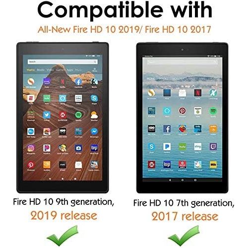  [아마존베스트]Grifobes All New Kindle Fire HD 10 Tablet (9th/7th Generation,2019/2017 Released) Cover Case with Card Slots, 360 Protection Multi-Angle Viewing Stand Auto Sleep/Wake for Fire HD10