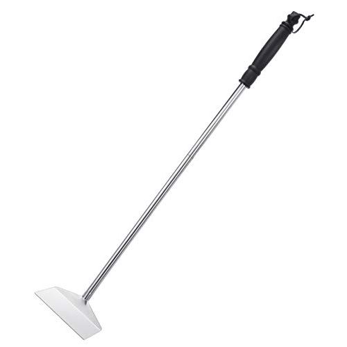  Grilljoy 25.2 Stainless Steel BBQ Charcoal Ash Rake Elongated Rubber Handle